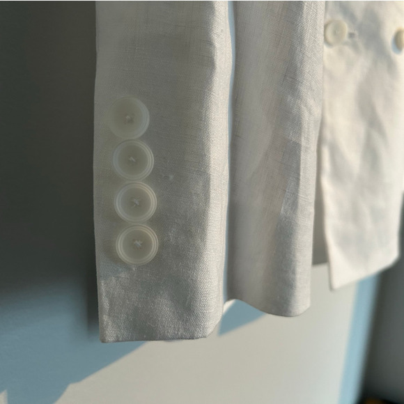 Bar III Men’s Slim Fit Double-Breasted Sport Coat Blazer, White, 100% Linen, 40S - Picture 5 of 7